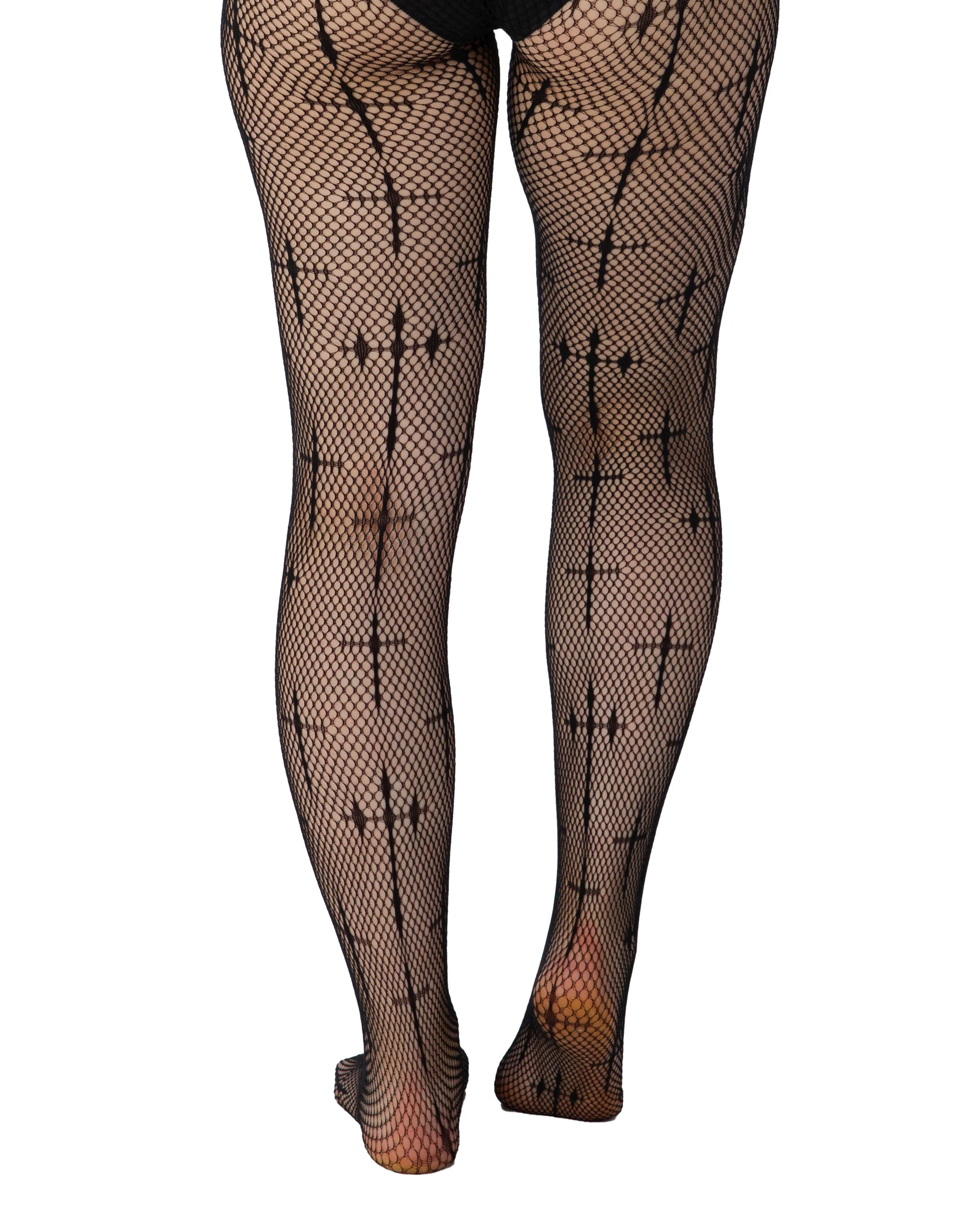 Latin Cross Net Tights (Black)
