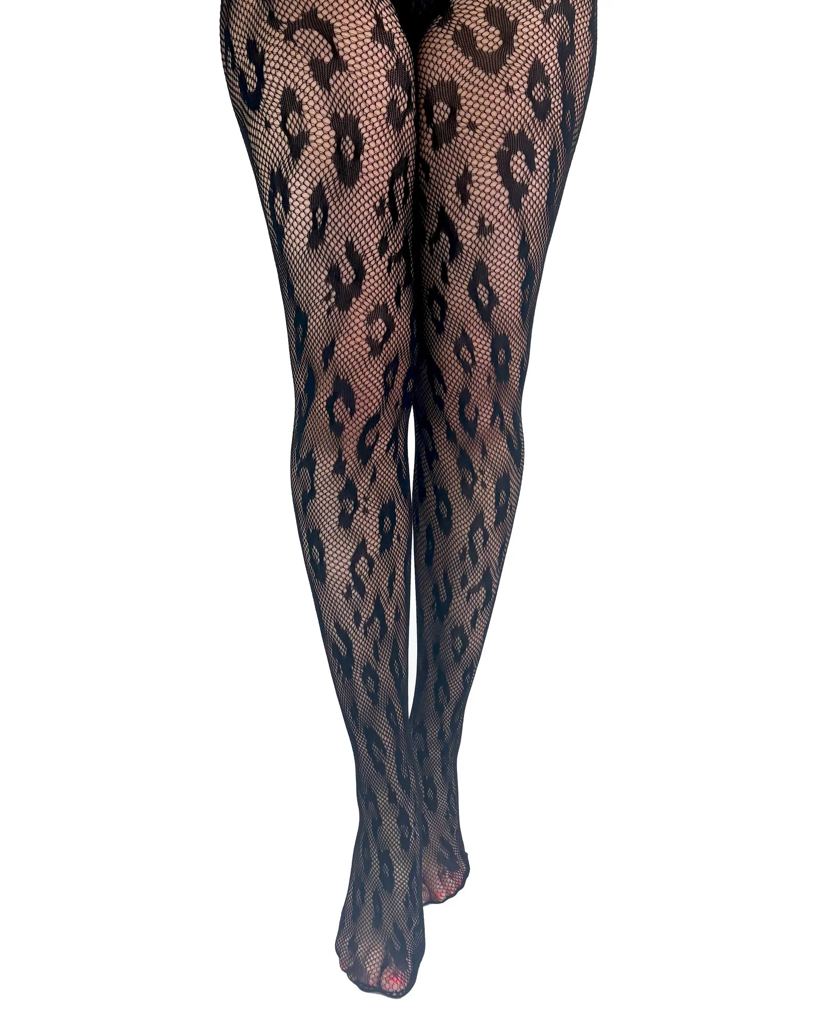 Leopard Net Tights (Black)