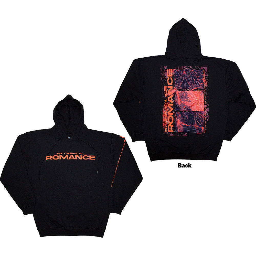 My Chemical Romance Unisex Pullover Hoodie: Romance Bullets (Black) (Back Print)