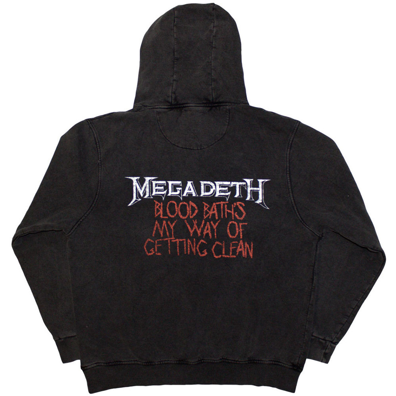 Megadeth Unisex Stone Wash Pullover Hoodie: Black Friday (Charcoal Grey) (Back Print & Wash Collection)