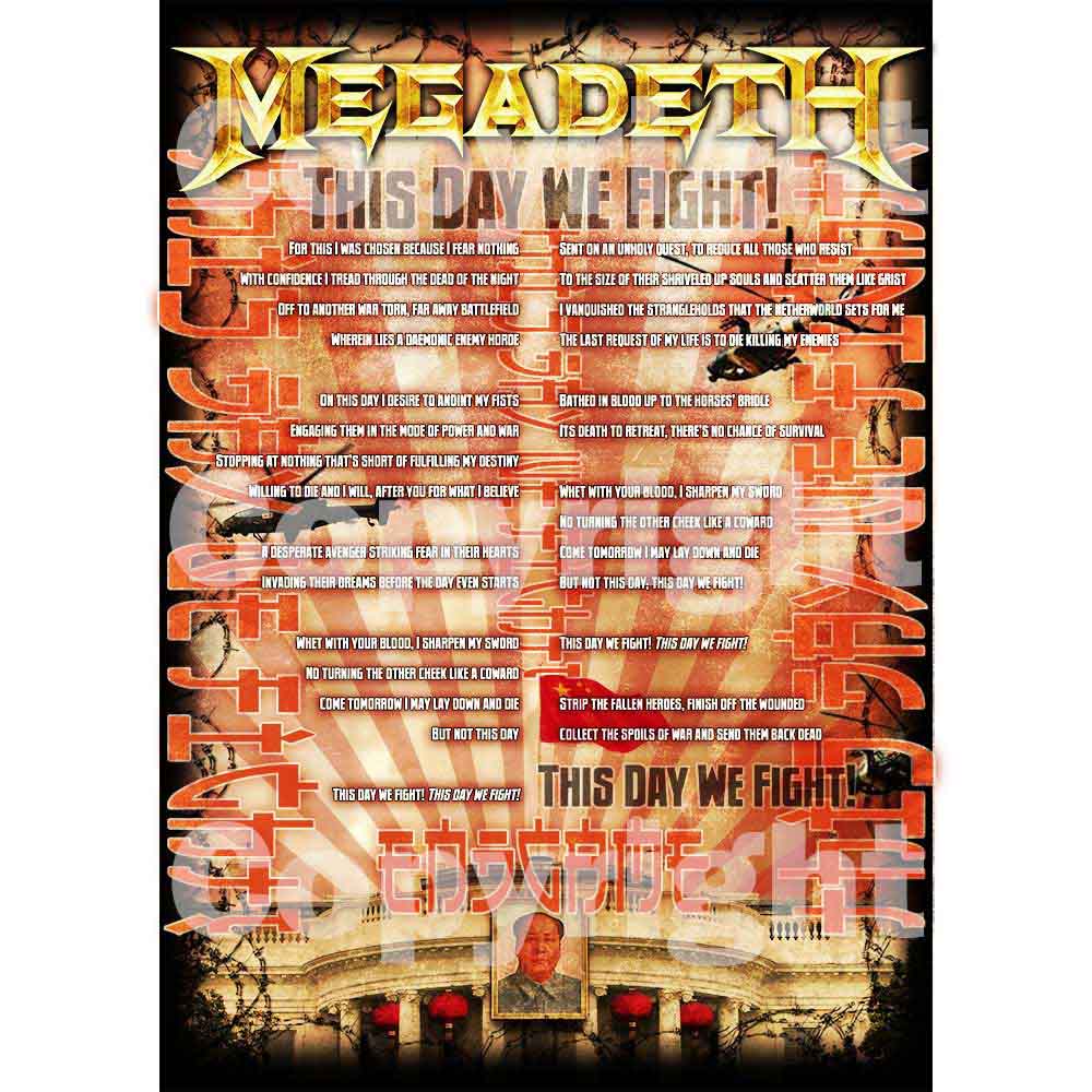 Megadeth Unisex T-Shirt: China Whitehouse (Black) (Back Print)