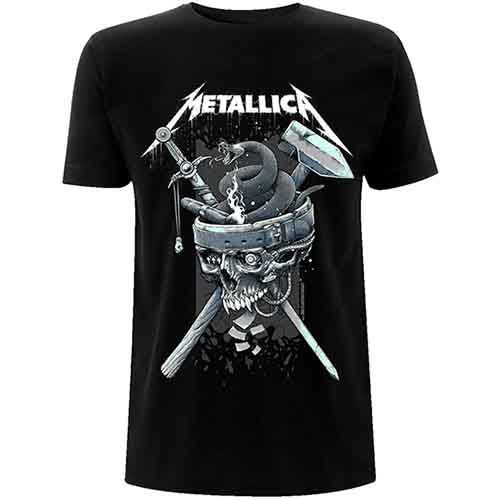 Metallica Unisex T-Shirt: History White Logo (Black)