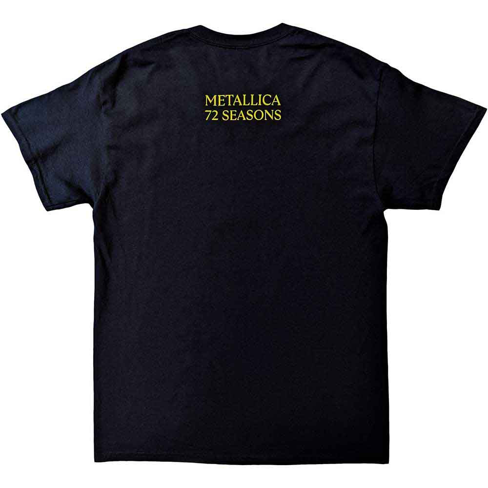 Metallica Unisex T-Shirt: 72 Seasons Burnt Strobe (Black) (Back Print)