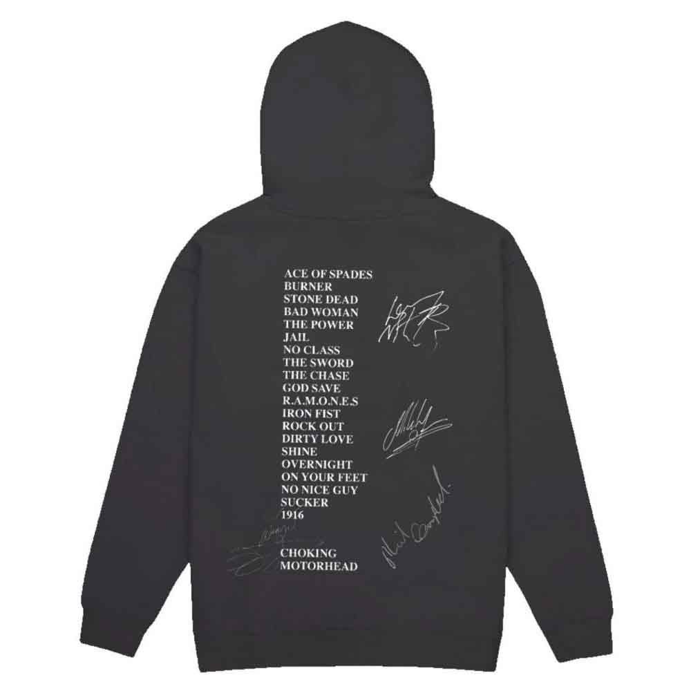 Motorhead Unisex Pullover Hoodie: Everything Louder Forever (Charcoal Grey) (Back Print)