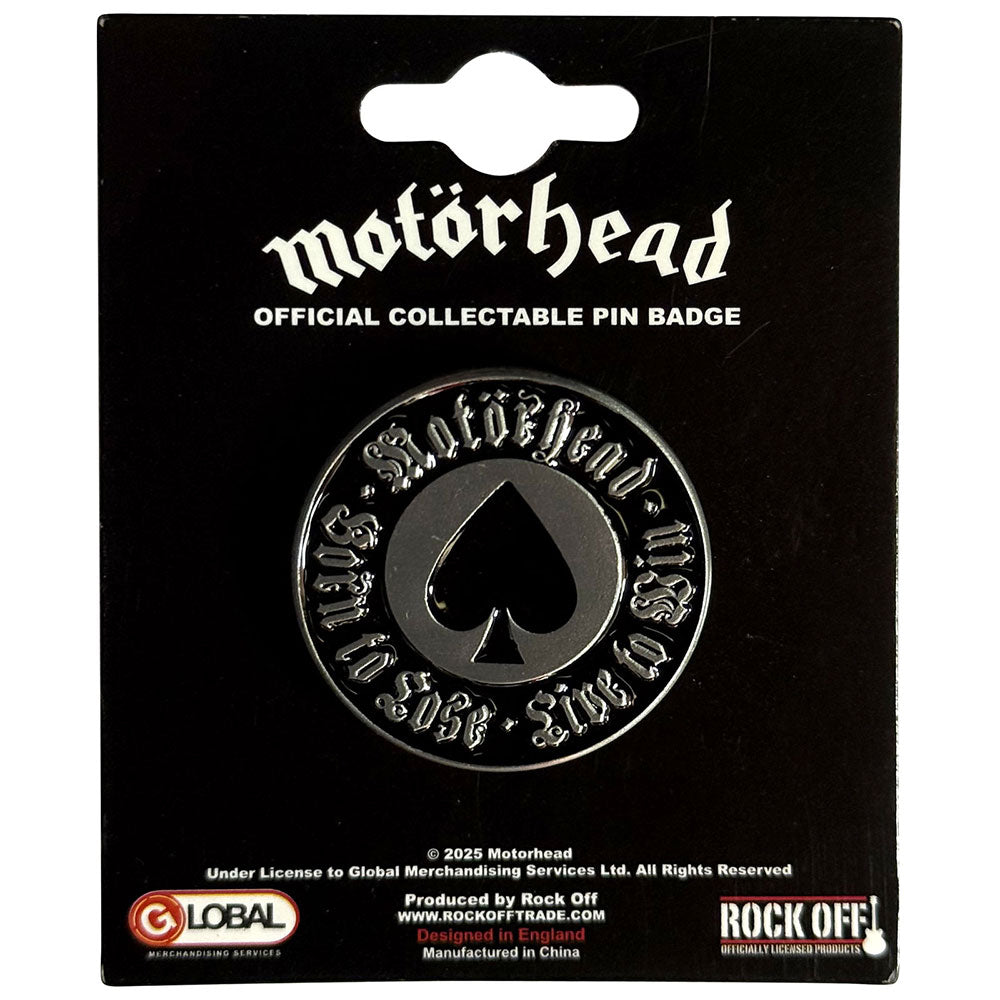 Motorhead Pin Badge: Born To Lose
