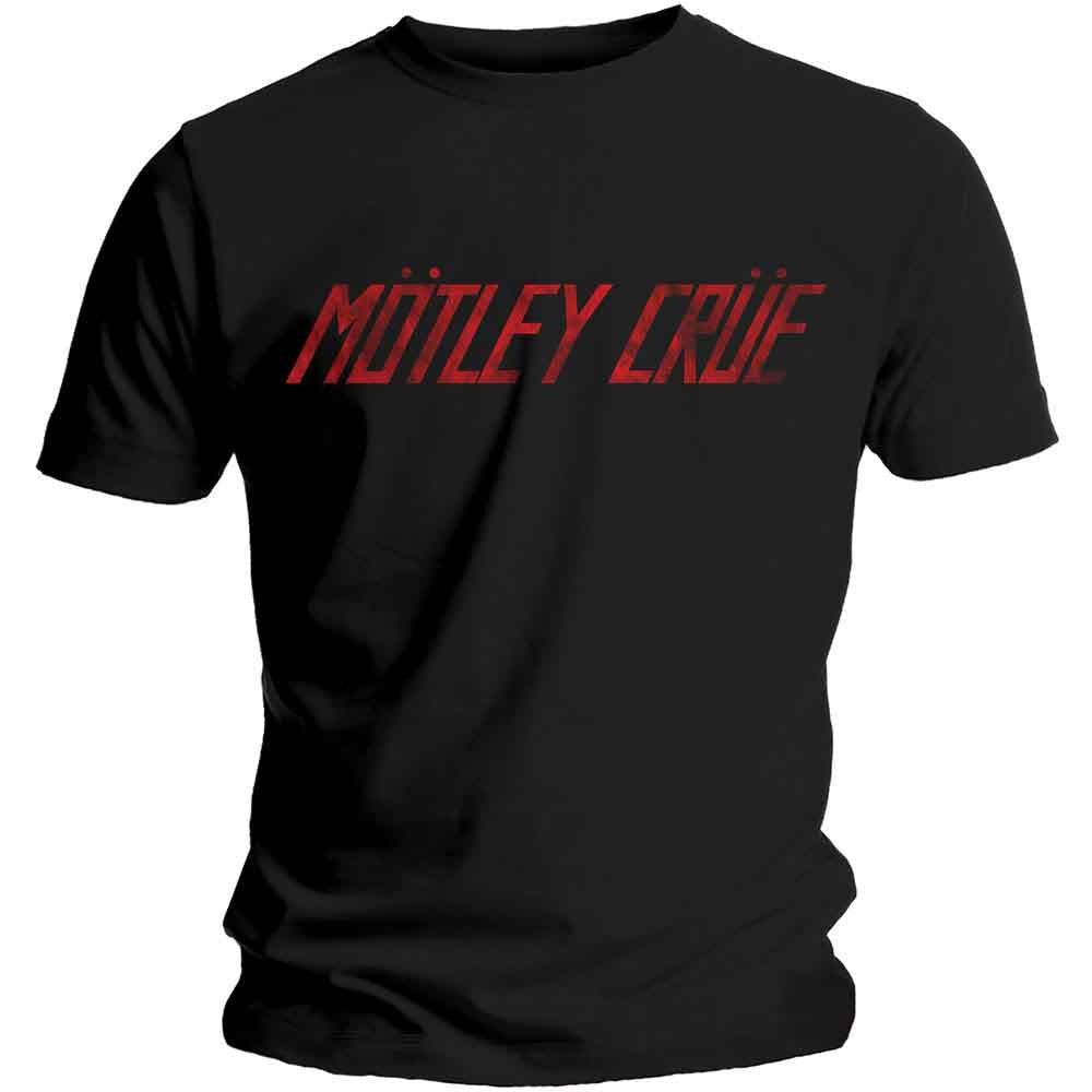 Motley Crue Unisex T-Shirt: Distressed Logo (Black)