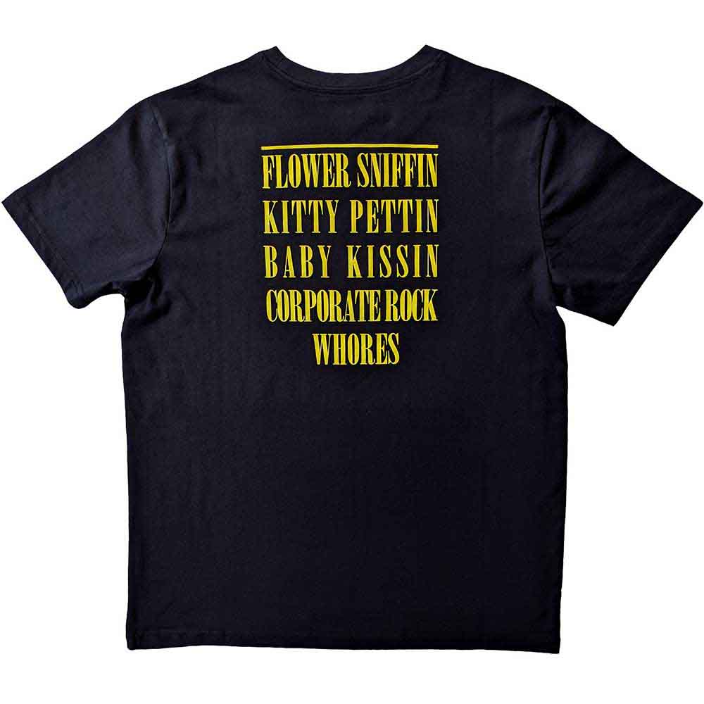 Nirvana Unisex T-Shirt: Flower Sniffin (Black) (Back Print)