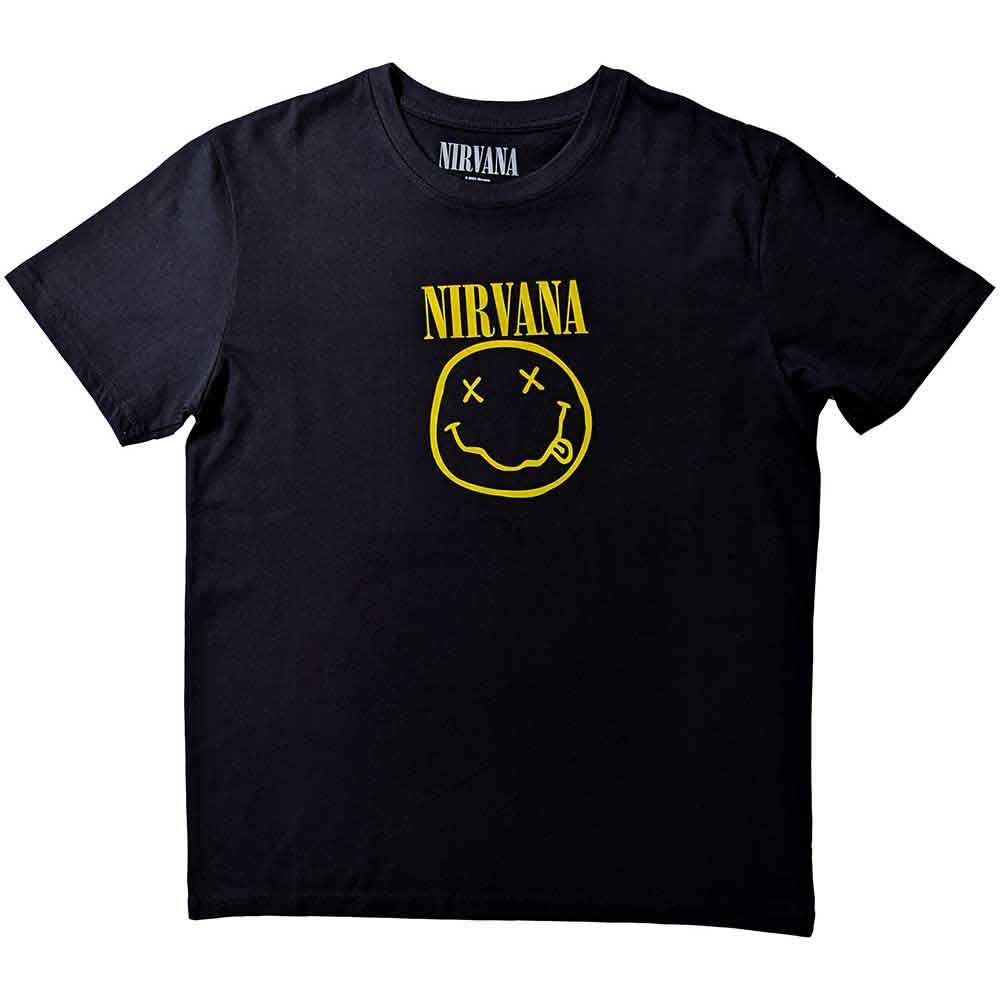 Nirvana Unisex T-Shirt: Flower Sniffin (Black) (Back Print)