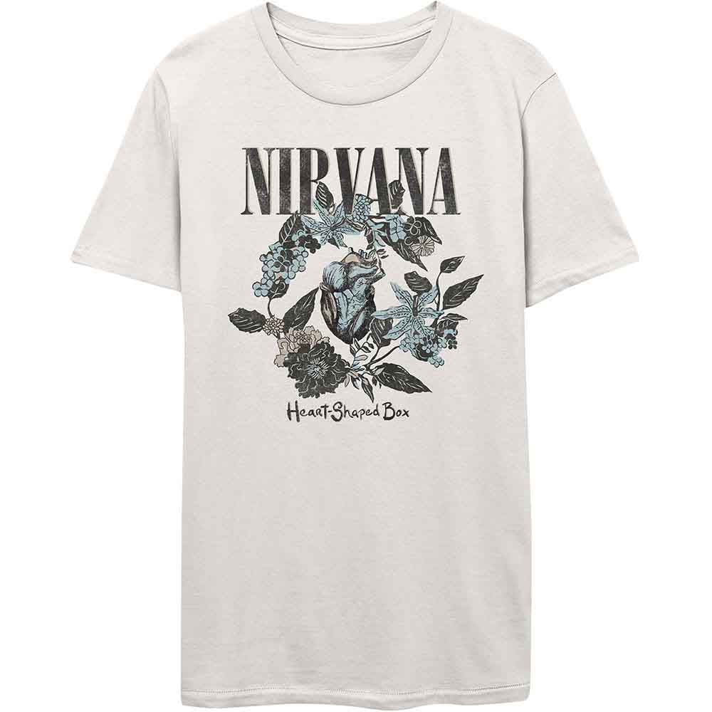 Nirvana Unisex T-Shirt: Heart Shape Box (White)