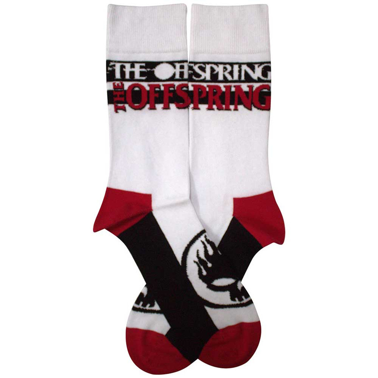 The Offspring Unisex Ankle Socks: Flaming Skull Logo (White) (UK Size 7 - 11)