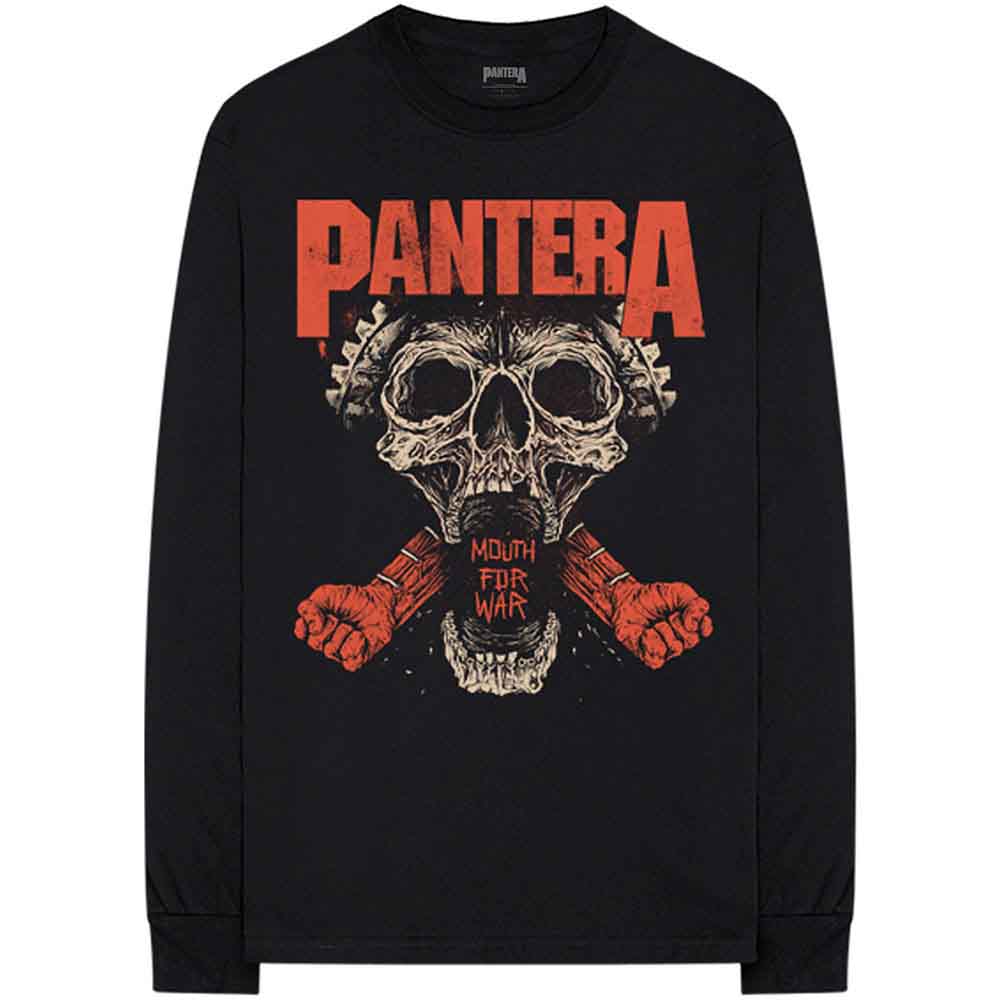 Pantera Unisex Long Sleeve T-Shirt: Mouth For War (Black) (Back Print)