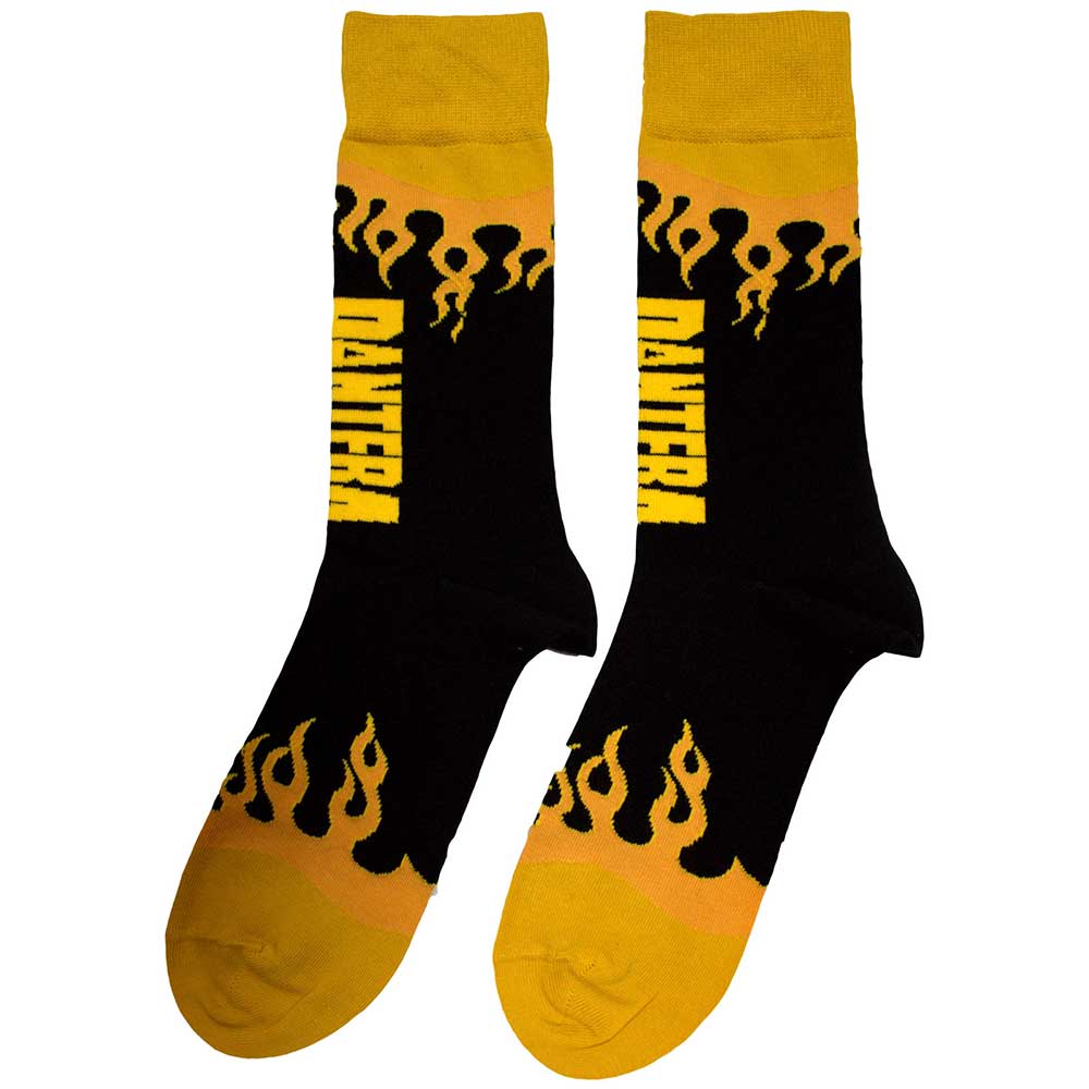 Pantera Unisex Ankle Socks: Flame (Black) (UK Size 7 - 11)
