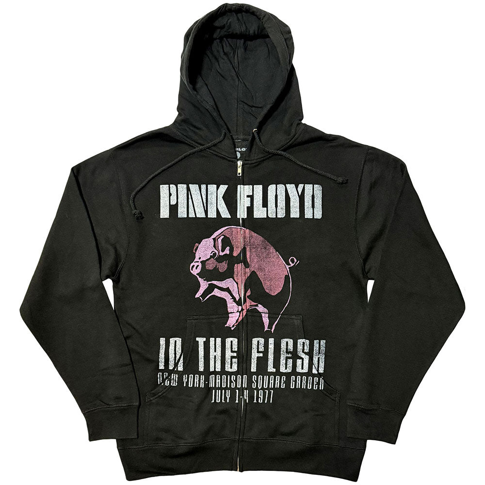 Pink Floyd Unisex Zipped Hoodie: In The Flesh (Black)