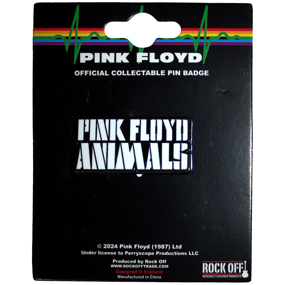 Pink Floyd Pin Badge: Animals Mono Text Logo