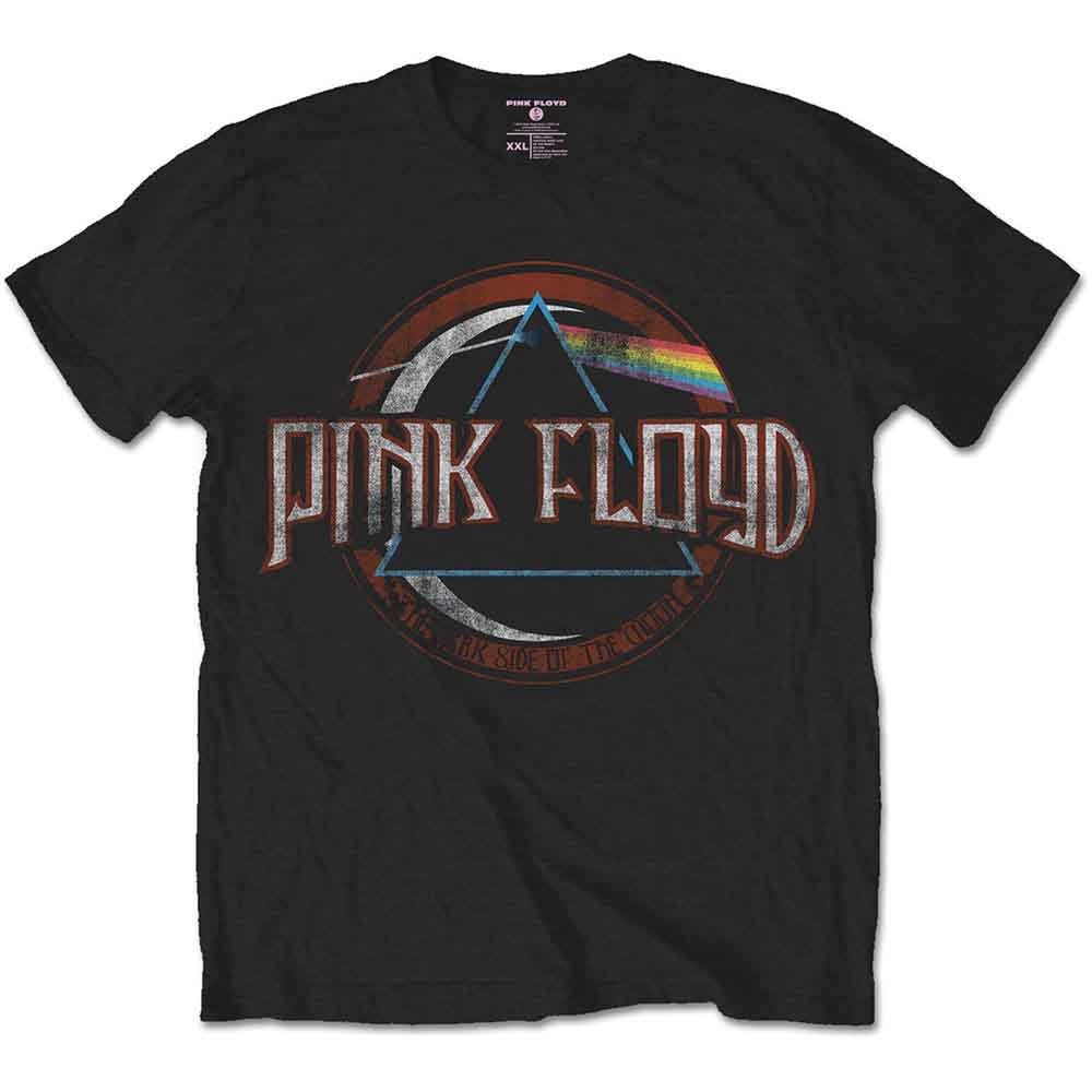 Pink Floyd Unisex T-Shirt: Vintage Dark Side of the Moon Seal (Black)