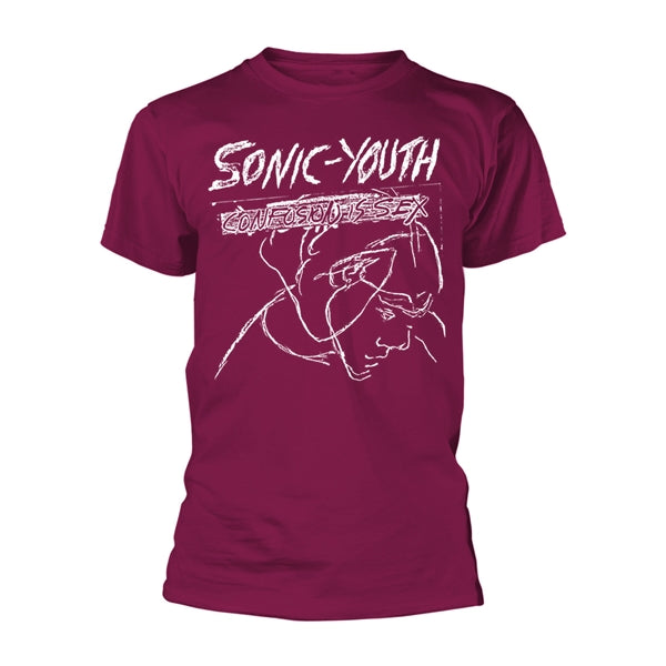 Sonic Youth - Unisex T-Shirt: Confusion Is Sex (Burgundy)
