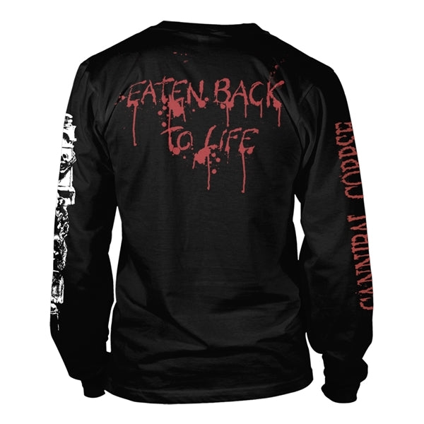 Cannibal Corpse Unisex Long Sleeve T-Shirt: Eaten Back To Life (Black) (Back Print)