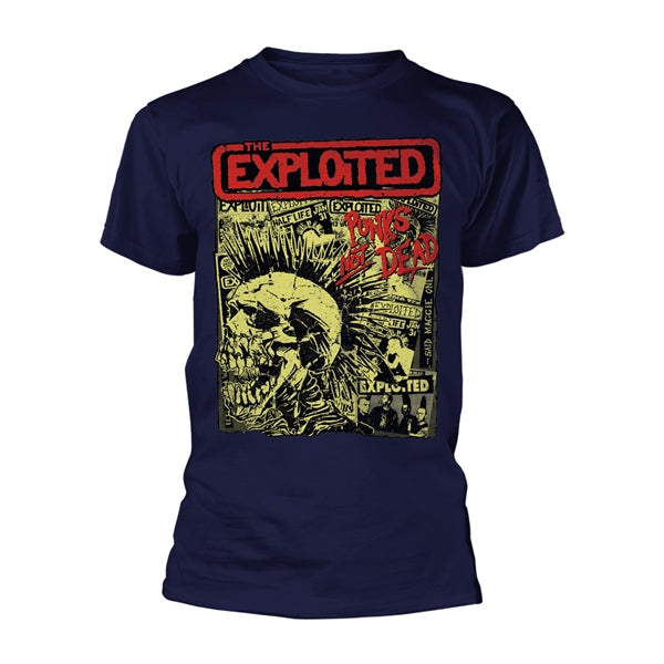 The Exploited Unisex T-Shirt: Punks Not Dead Album (Navy)