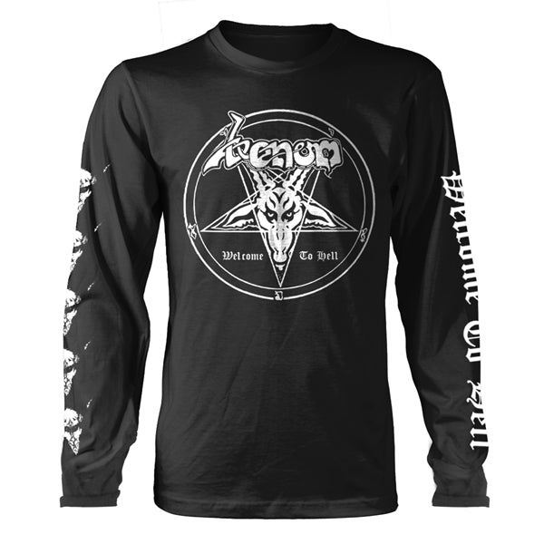 Venom - Unisex Long Sleeve Shirt: Welcome To Hell White (Black)