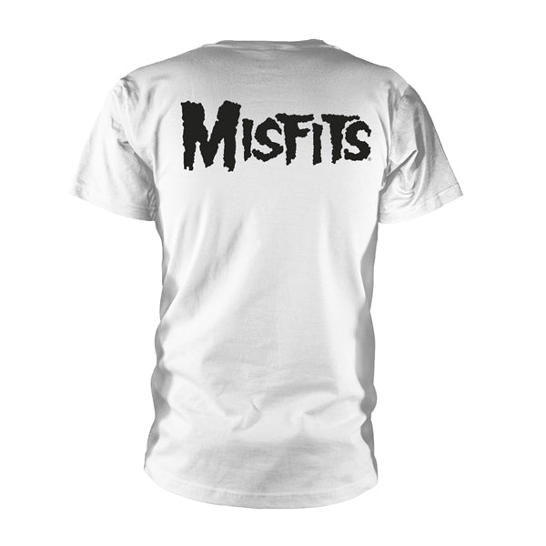Misfits Unisex T-Shirt: All Over Skull (White) (Back Print)