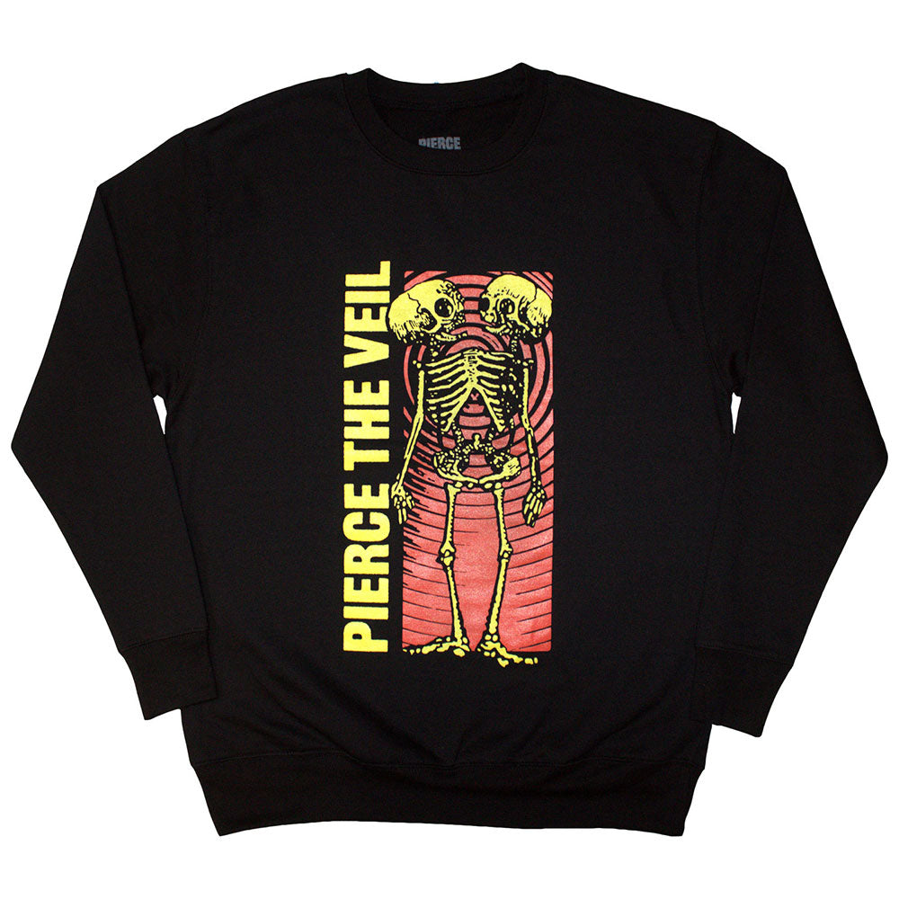Pierce The Veil Unisex Sweatshirt: Wavy Skeleton (Black)