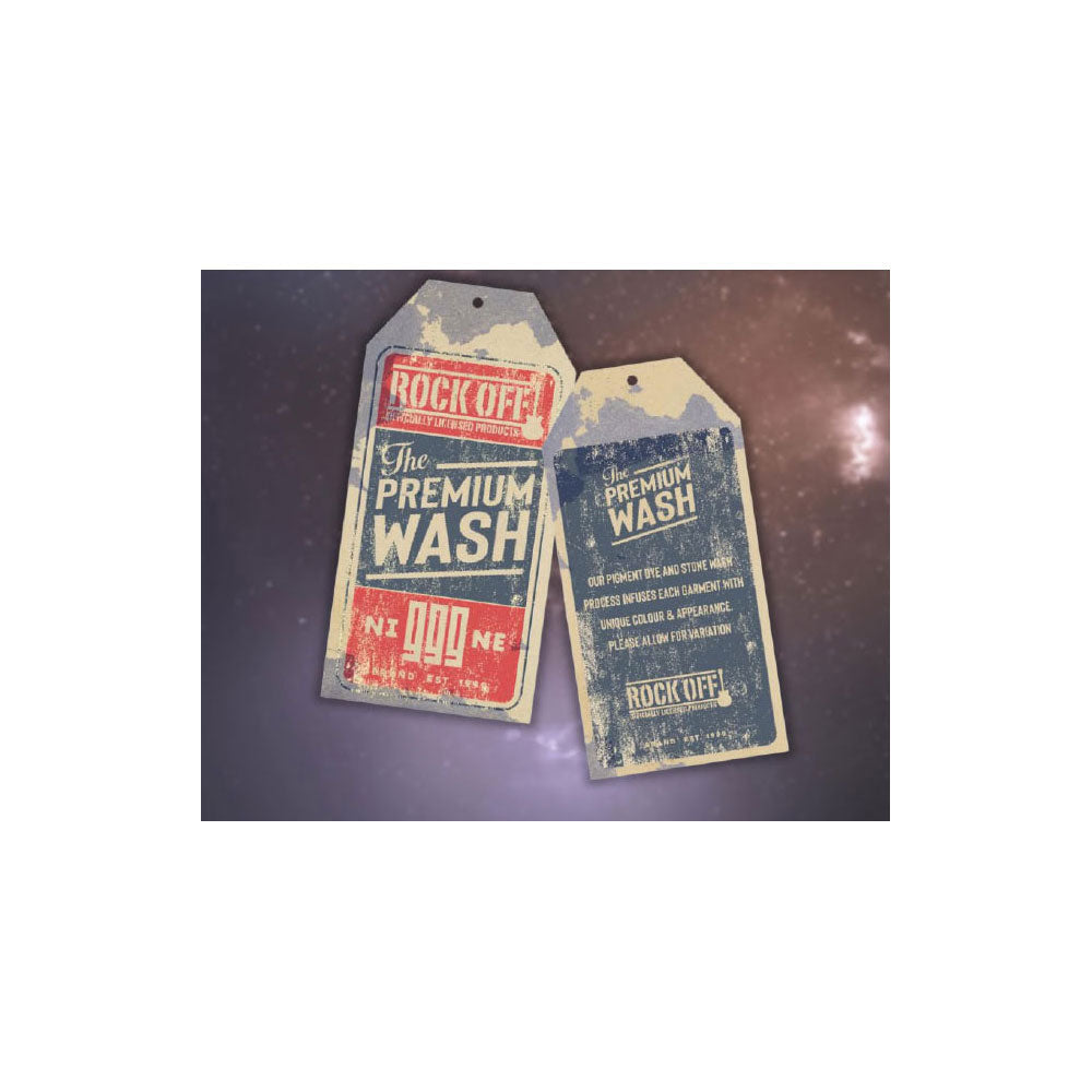 AC/DC Unisex Stone Wash T-Shirt: Flag (Charcoal Grey)