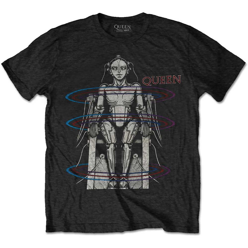 Queen Unisex T-Shirt: European Tour 1984 (Black) (Back Print)