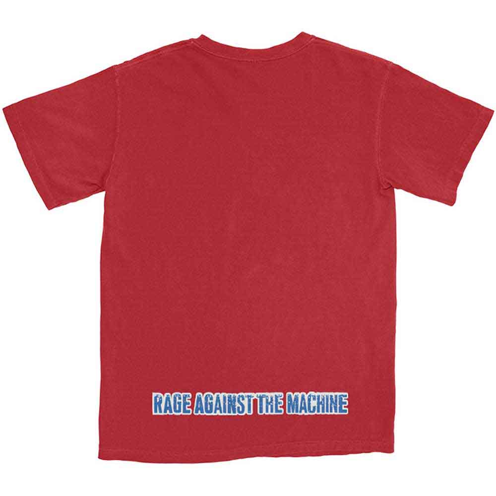 Rage Against The Machine Unisex T-Shirt: Big E (Red) (Back Print)