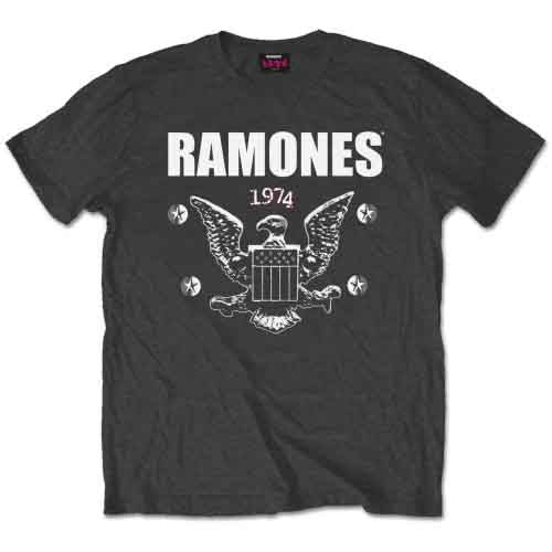 Ramones Unisex T-Shirt: 1974 Eagle (Charcoal Grey)