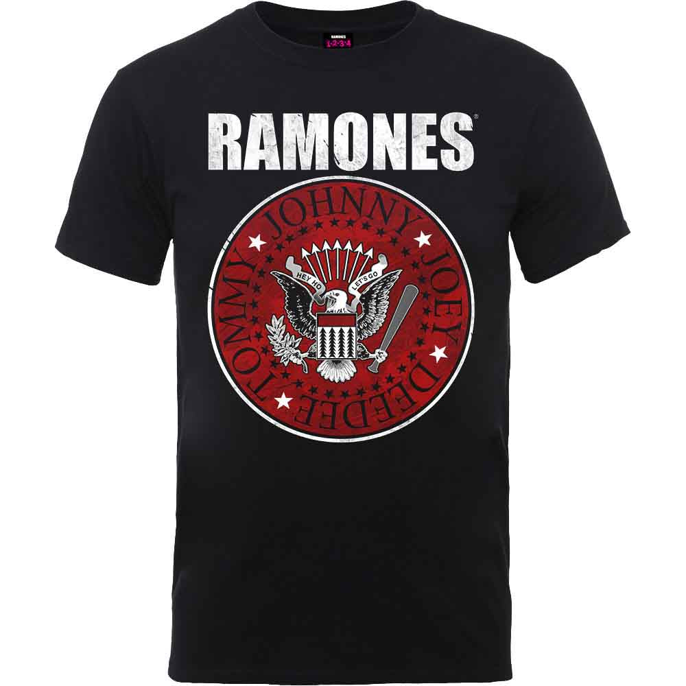 Ramones Unisex T-Shirt: Red Fill Seal (Black)