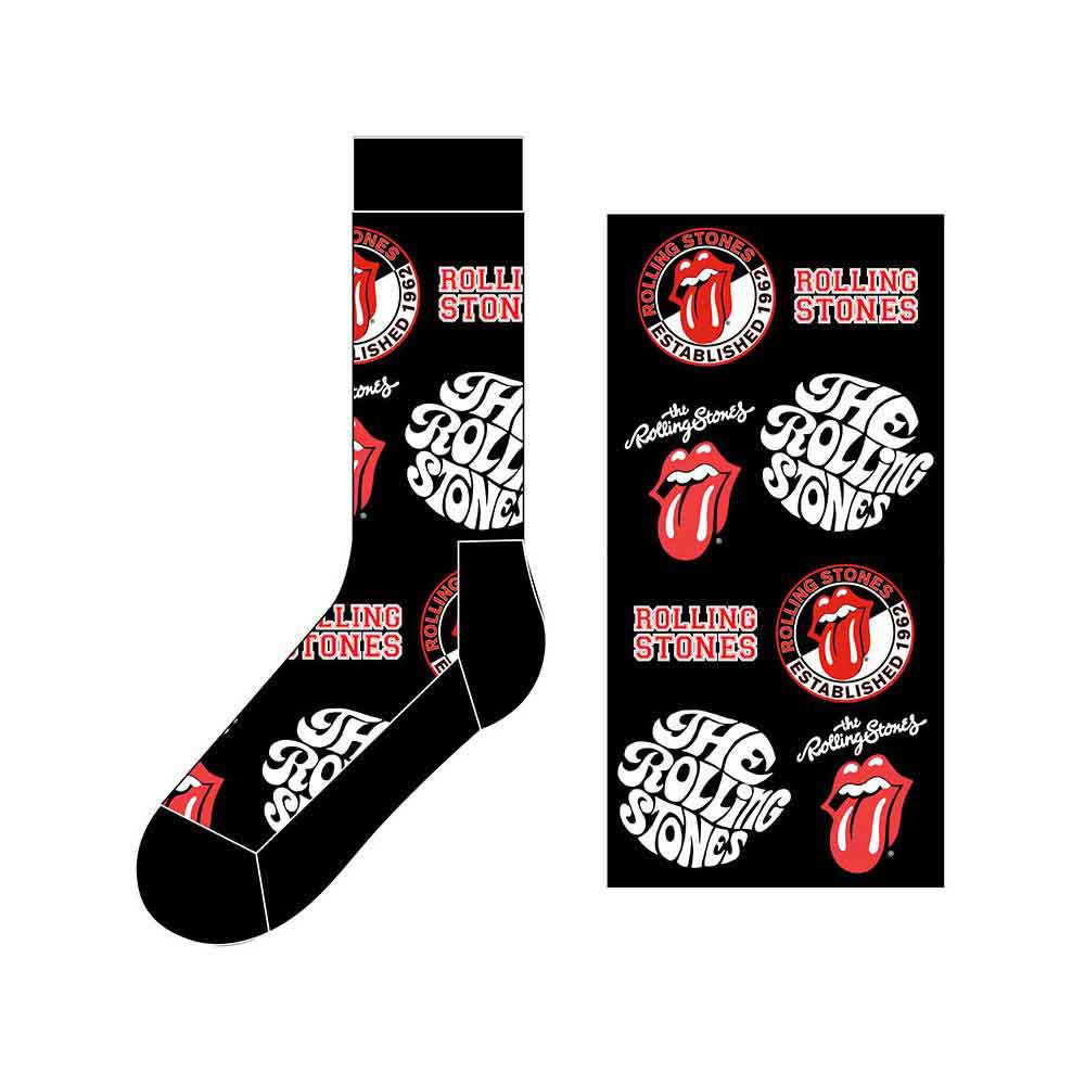 The Rolling Stones Unisex Ankle Socks: Logos (Black) (UK Size 7 - 11)
