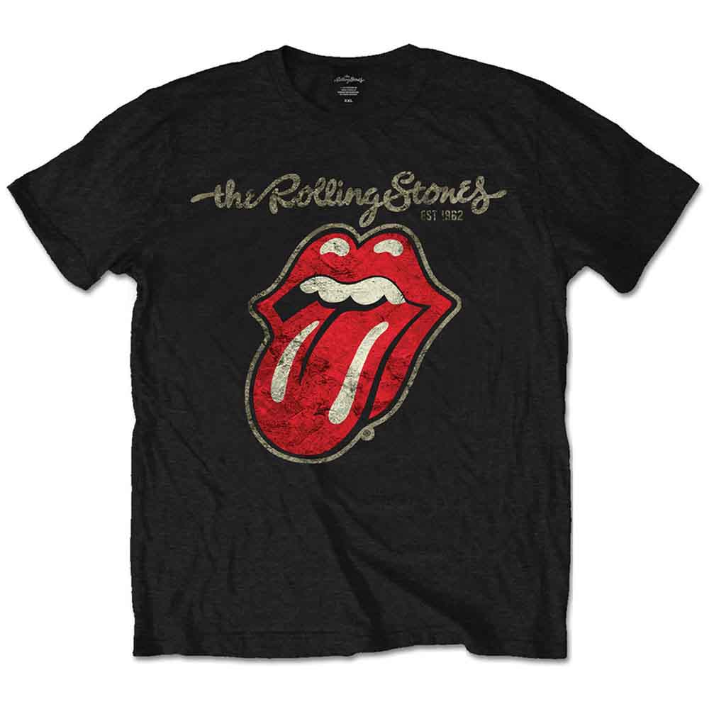 The Rolling Stones Unisex T-Shirt: Plastered Tongue (Black)