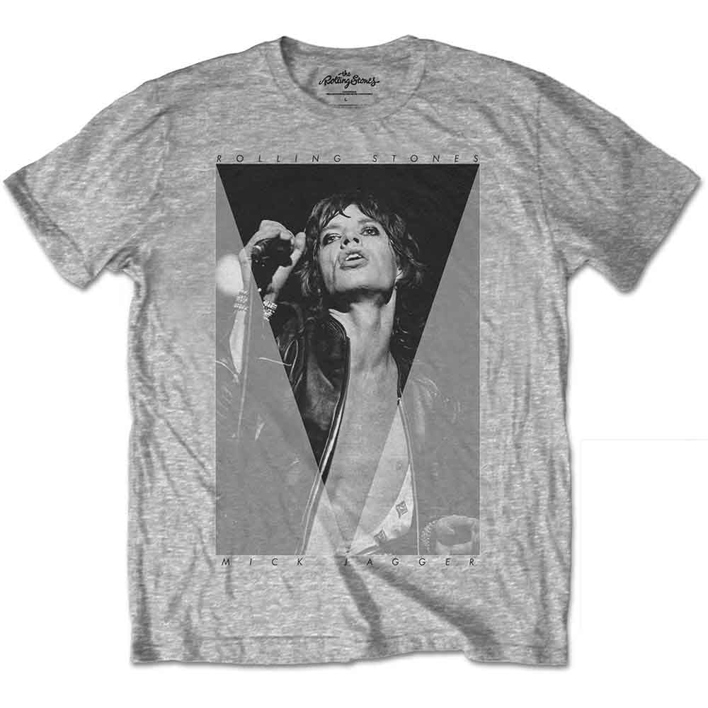 The Rolling Stones Unisex T-Shirt: Mick Triangle (Grey)
