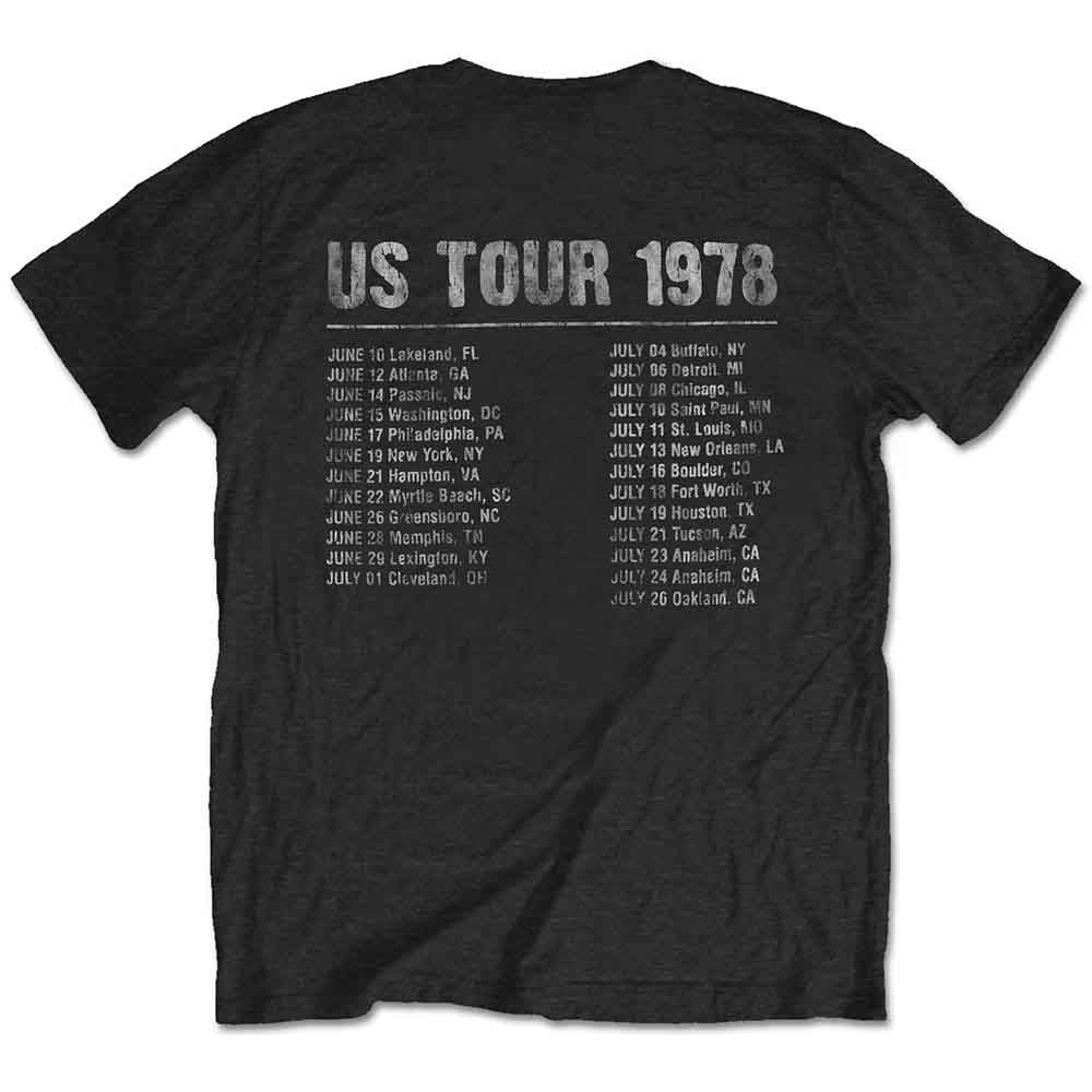 The Rolling Stones Unisex T-Shirt: US Tour 1978 (Black) (Back Print)