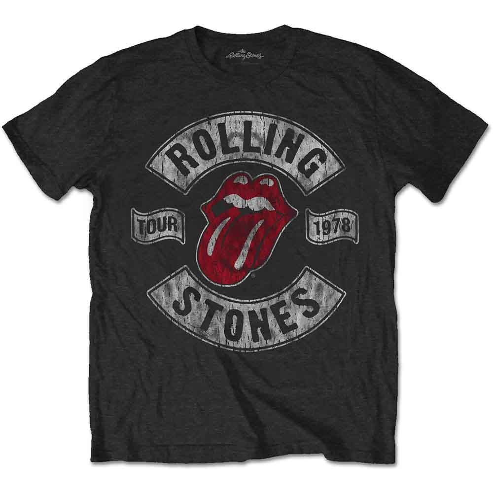 The Rolling Stones Unisex T-Shirt: US Tour 1978 (Black) (Back Print)