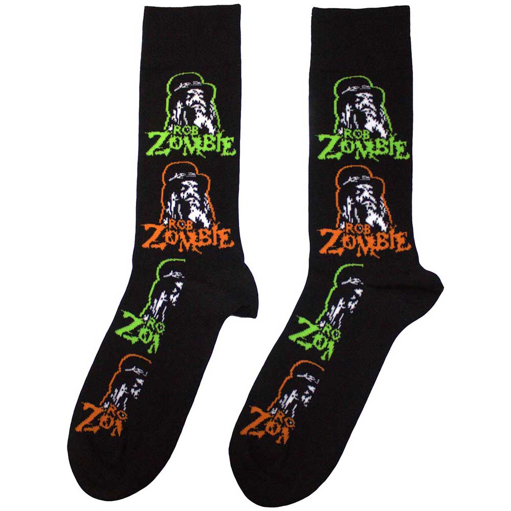 Rob Zombie Unisex Ankle Socks: Multicolour Repeats (Black) (UK Size 7 - 11)
