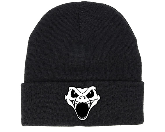 Rattlesnake Beanie: Snakehead Logo (Black)