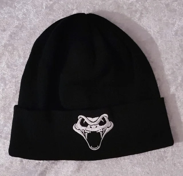Rattlesnake Beanie: Snakehead Logo (Black)