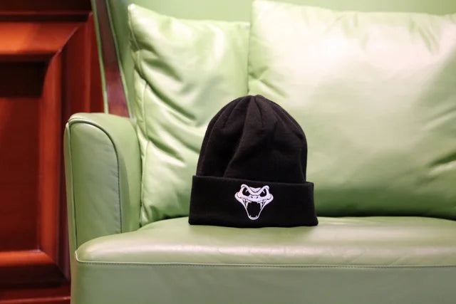 Rattlesnake Beanie: Snakehead Logo (Black)