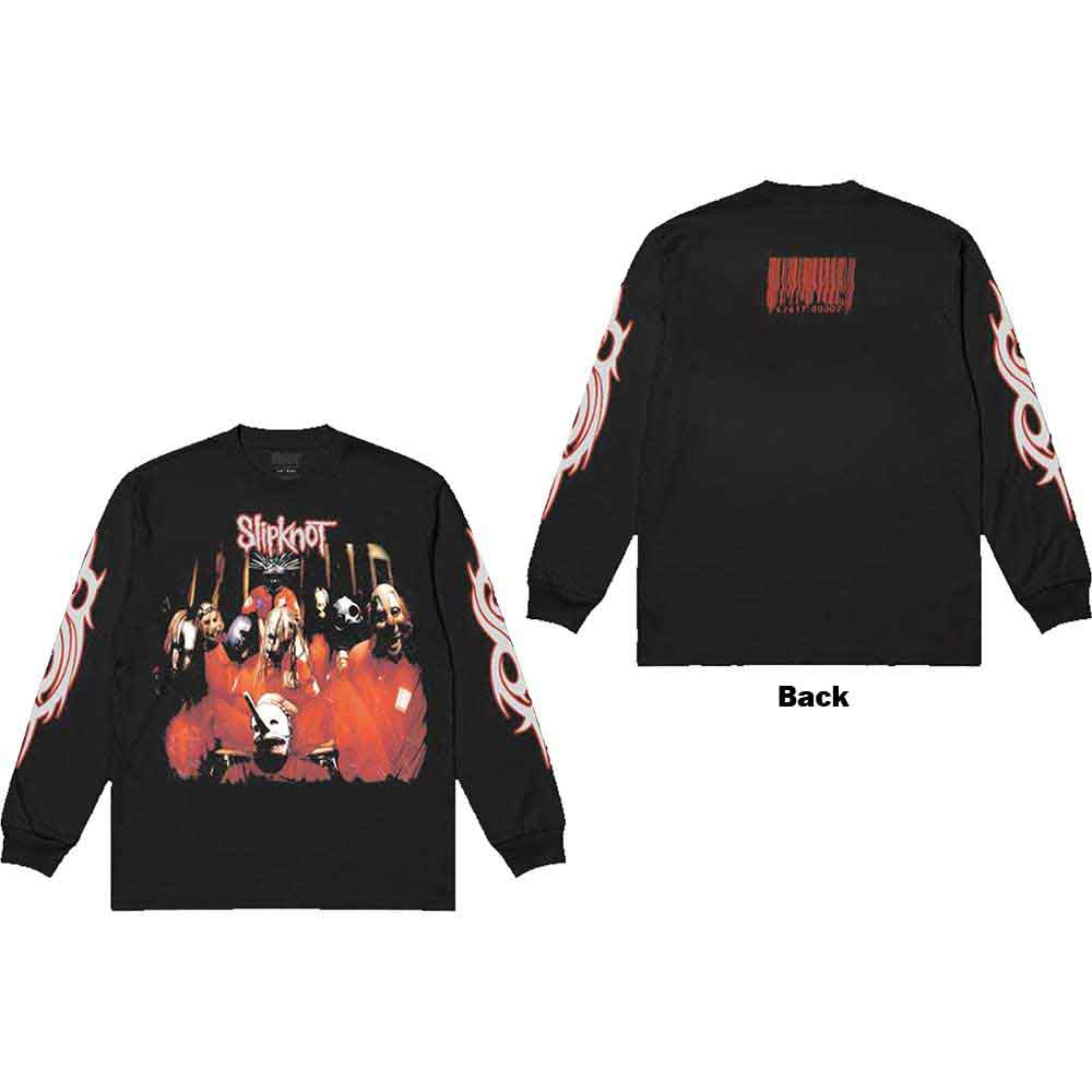 Slipknot Unisex Long Sleeve T-Shirt: Spit it Out (Black) (Back & Sleeve Print)