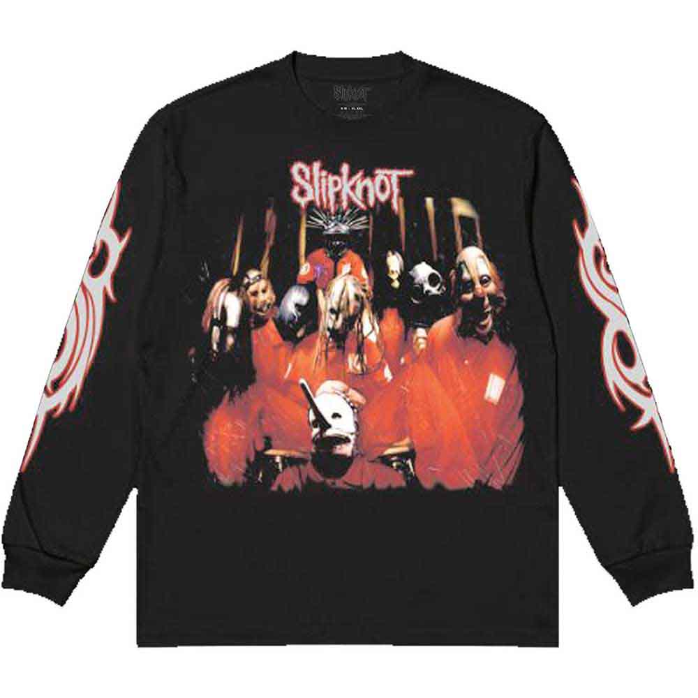 Slipknot Unisex Long Sleeve T-Shirt: Spit it Out (Black) (Back & Sleeve Print)