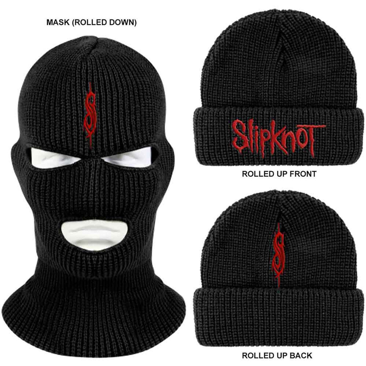 Slipknot Unisex Mask Beanie Hat: Logo (Black)