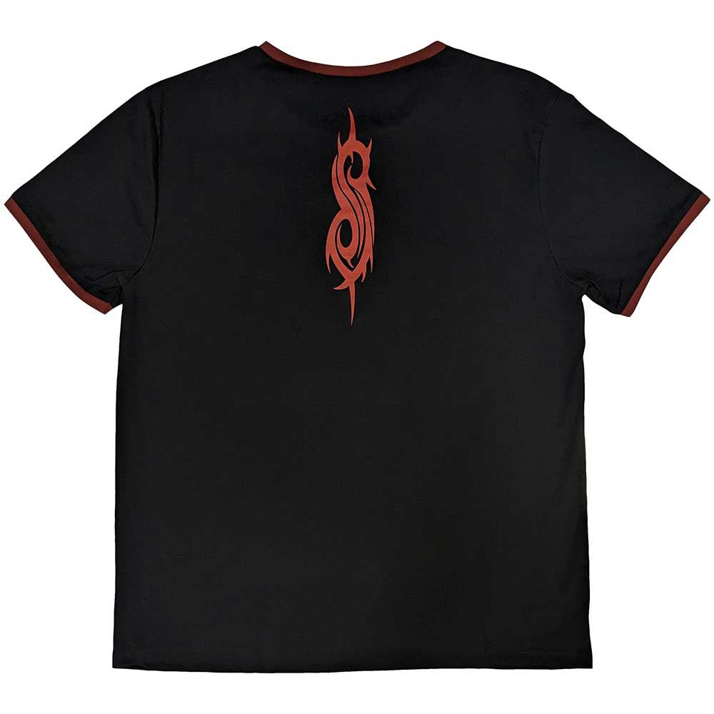 Slipknot Unisex Ringer T-Shirt: Logo (Black) (Back Print)