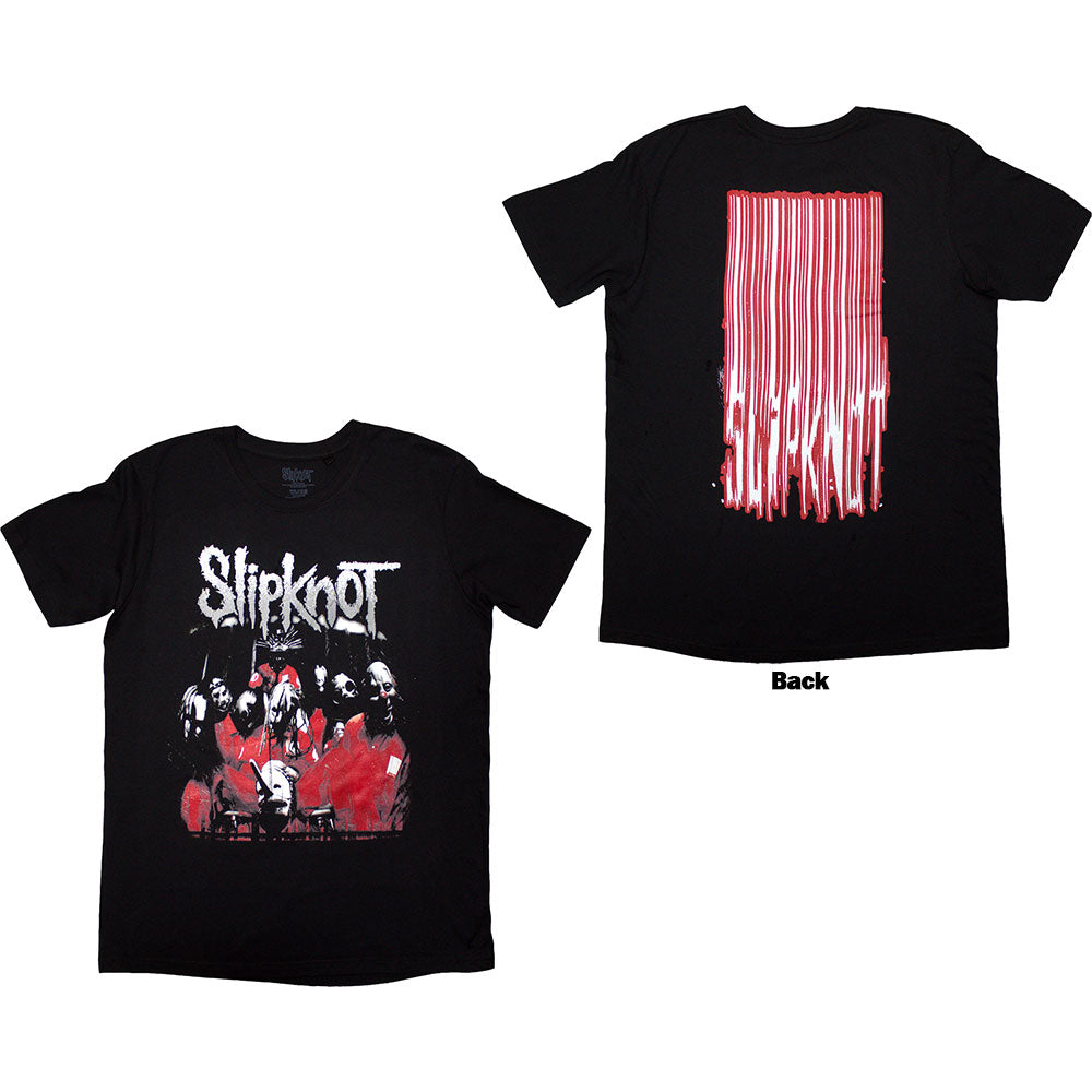 Slipknot Unisex T-Shirt: Stretched Barcode (Black) (Back Print)