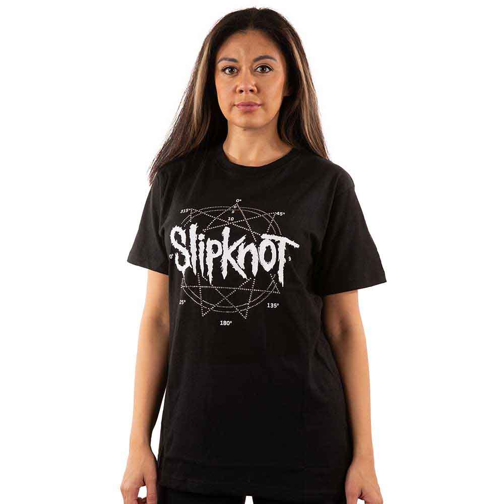 Slipknot Unisex T-Shirt: Logo Star (Black) (Embellished)