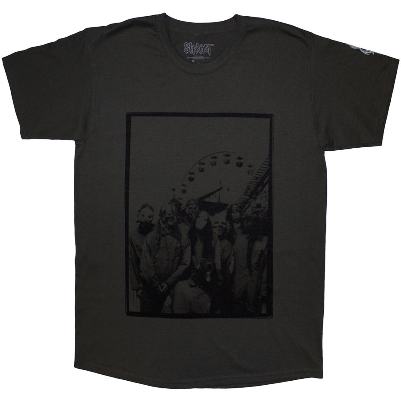 Slipknot Unisex T-Shirt: Amusement Park (Charcoal Grey) (Back Print & Sleeve Print)