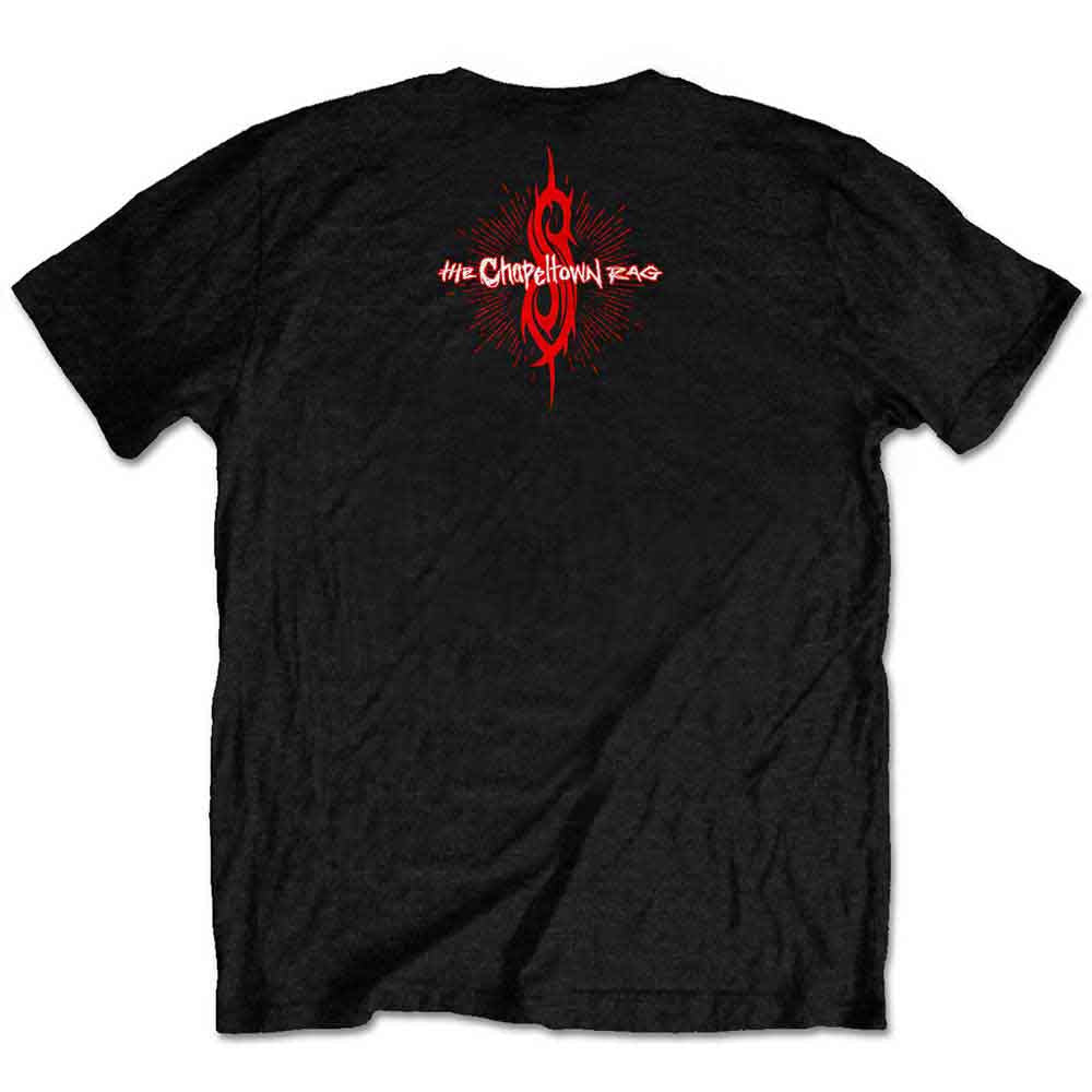Slipknot Unisex T-Shirt: Chapeltown Rag Mask (Black) (Back Print)