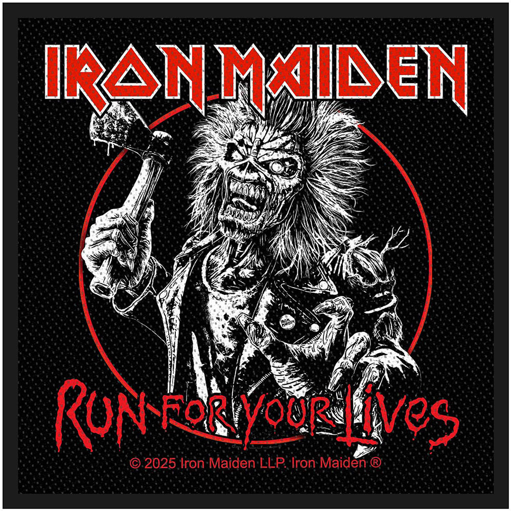 Iron Maiden Standard Woven Patch: Run For Your Lives
