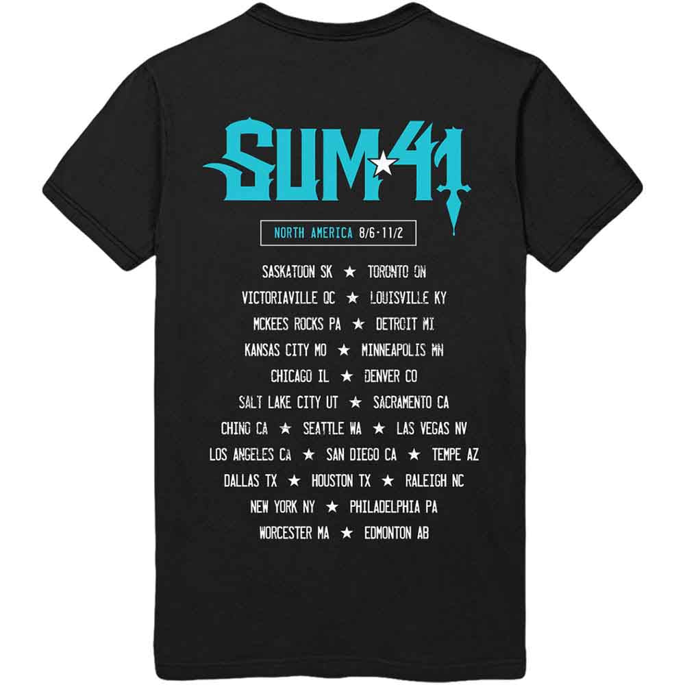 Sum 41 Unisex T-Shirt: Blue Demon (Black) (Back Print)