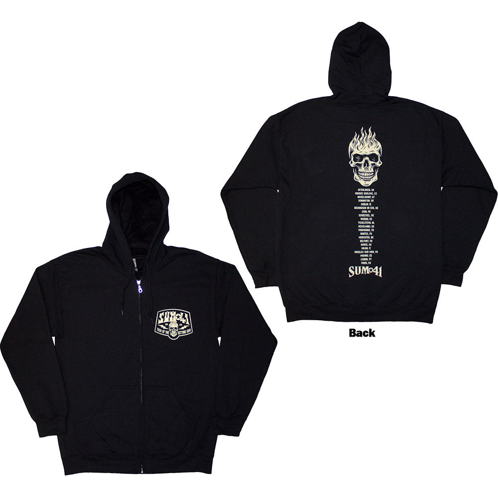 Sum 41 Unisex Zipped Hoodie: Tour &